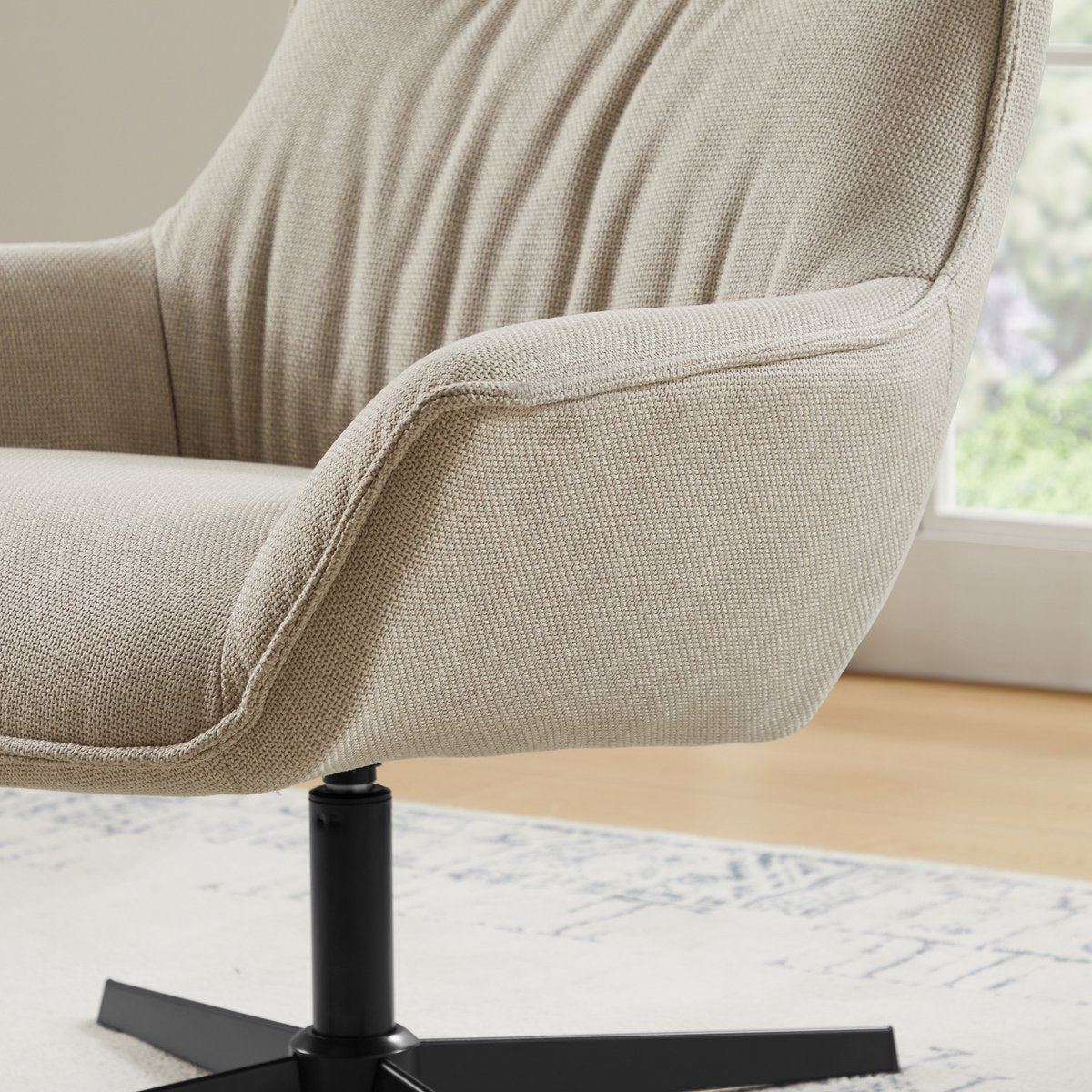 Armchair structural fabric beige