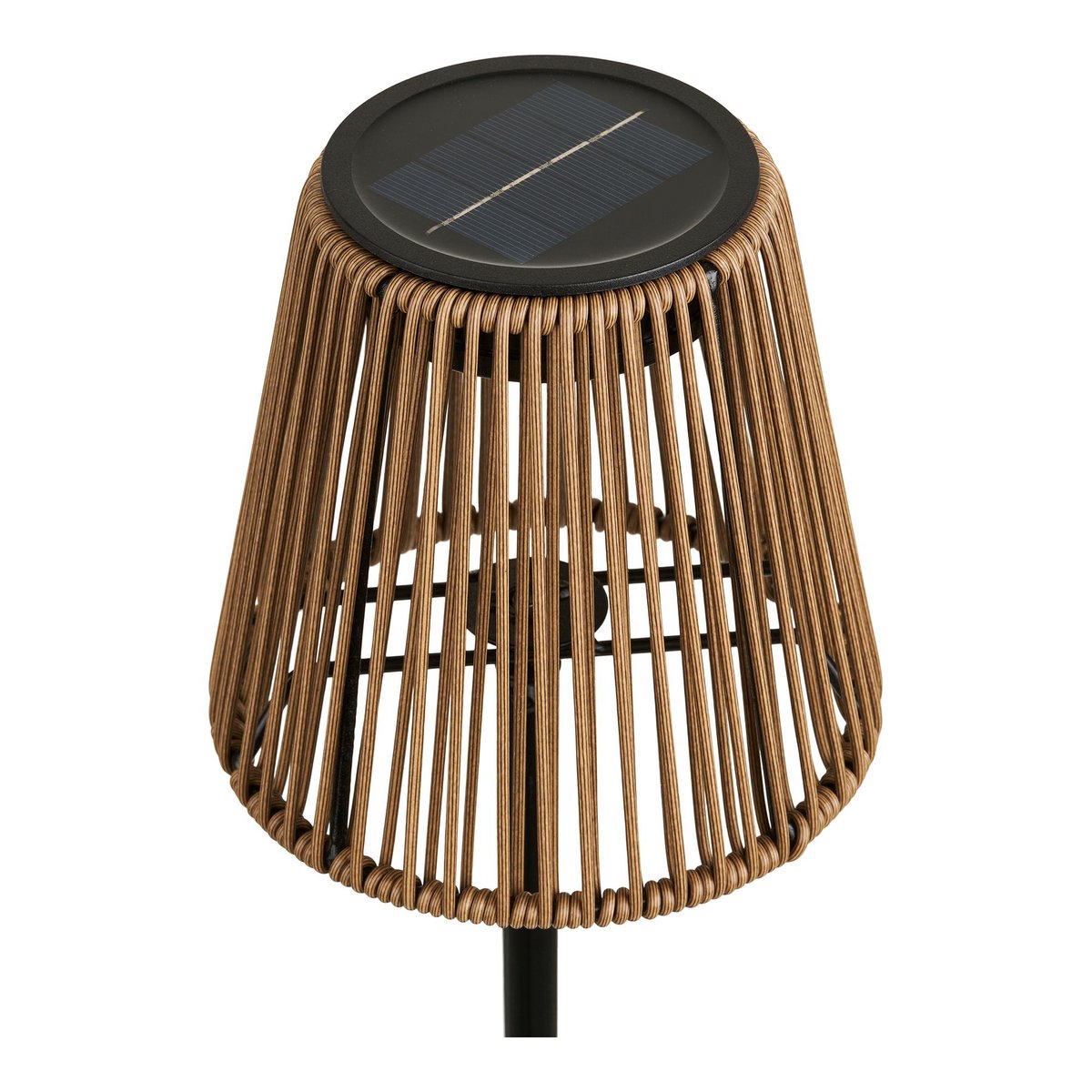 Salford Lampe, wiederaufladbar mit integriertem Solarpanel, braun/schwarz