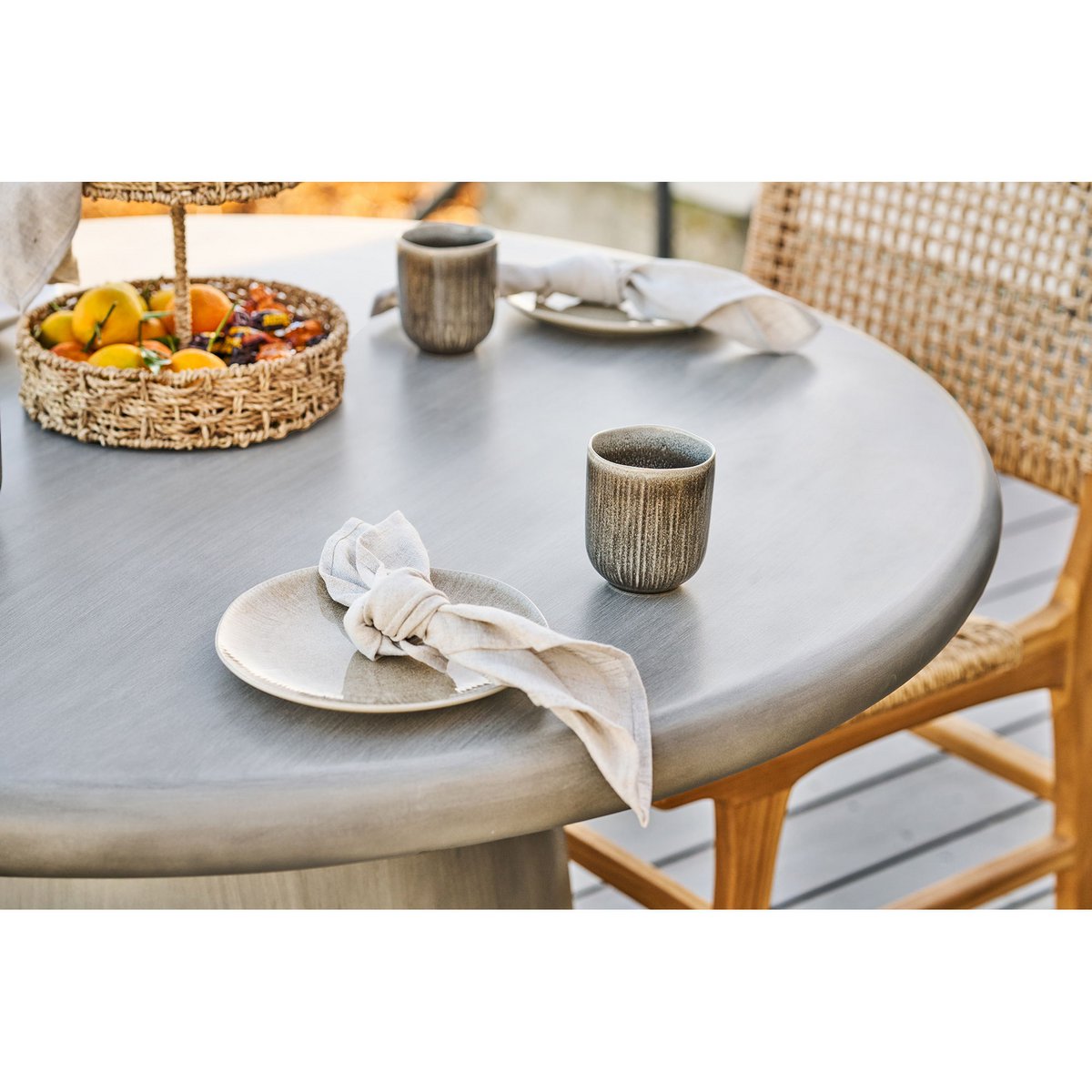 Viola Lunchteller, Keramik, Beige, ø21 cm, 4er-Set