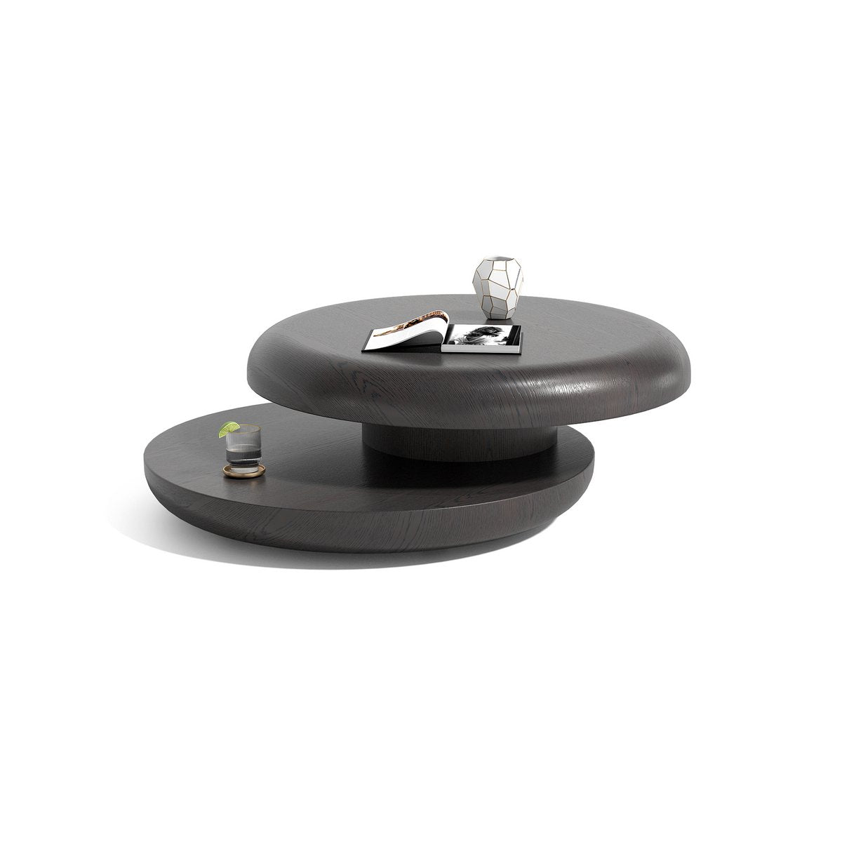 Coffee table Ø 90 cm rotatable black