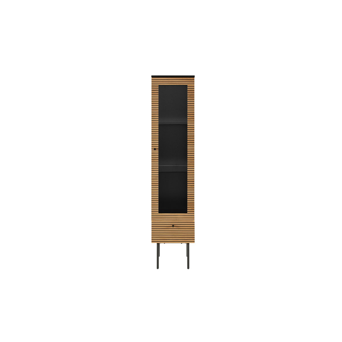 Vitrine 1-türig Eiche Echtholzfurnier