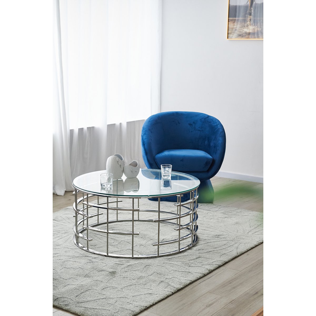 Couchtisch Silber Ø 90 cm