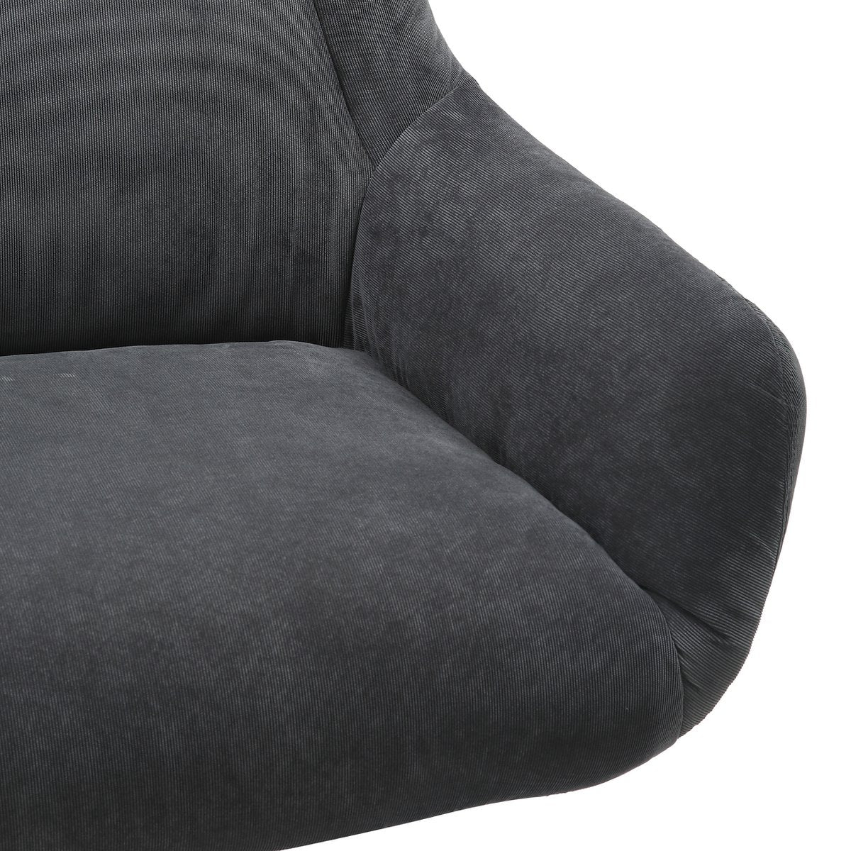 Sessel und Hocker Cordoptik Grau