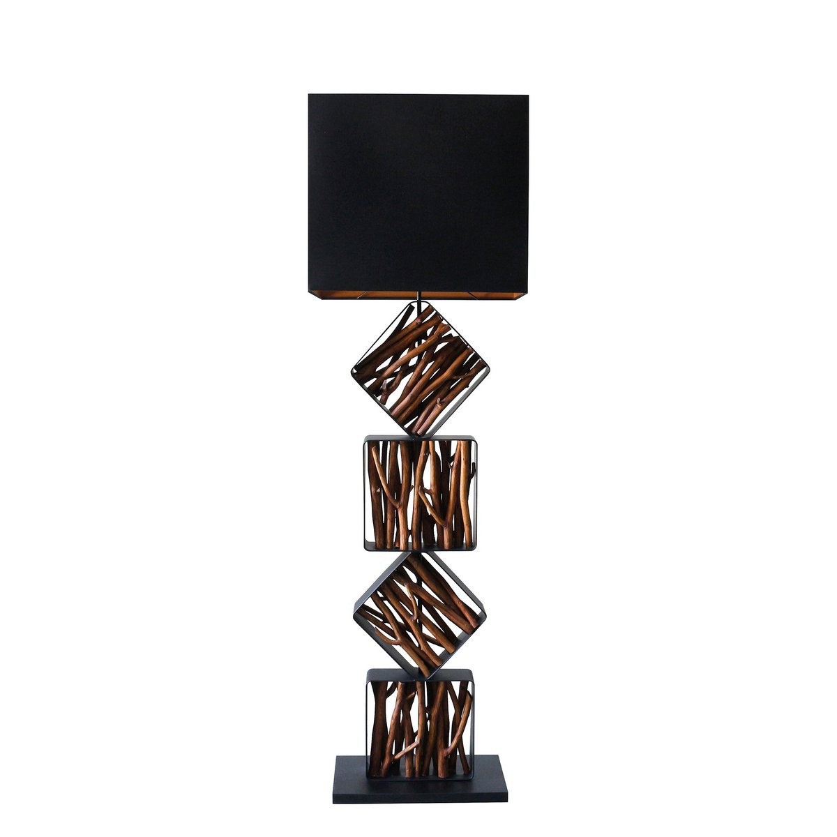 Floor lamp driftwood natural/black 155 cm