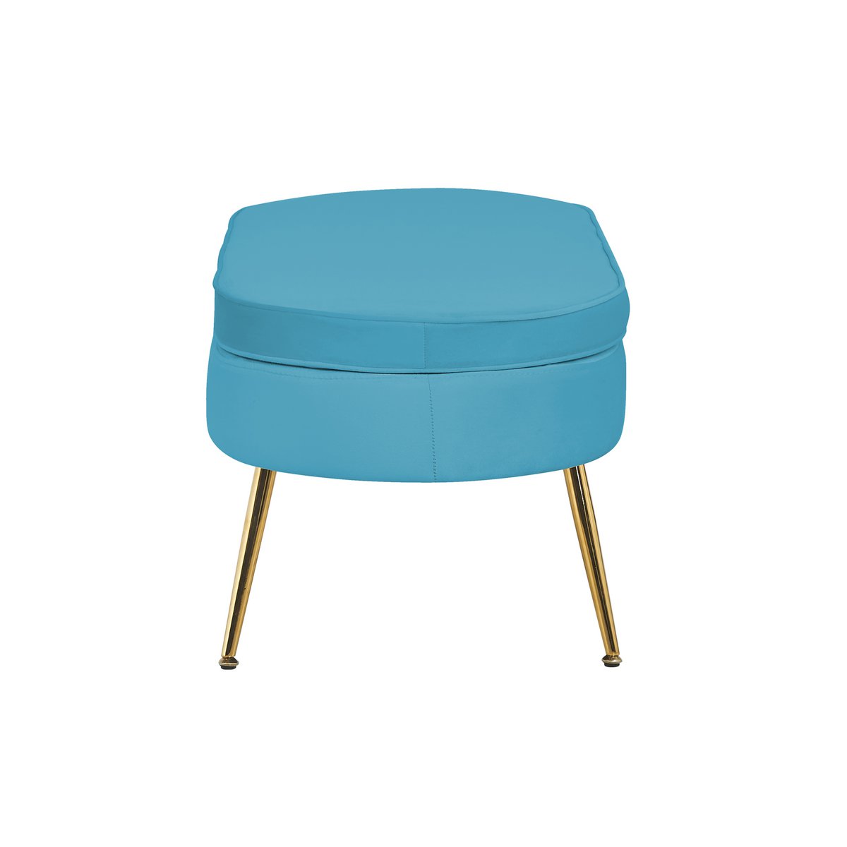 Pouf oval made of blue velvet