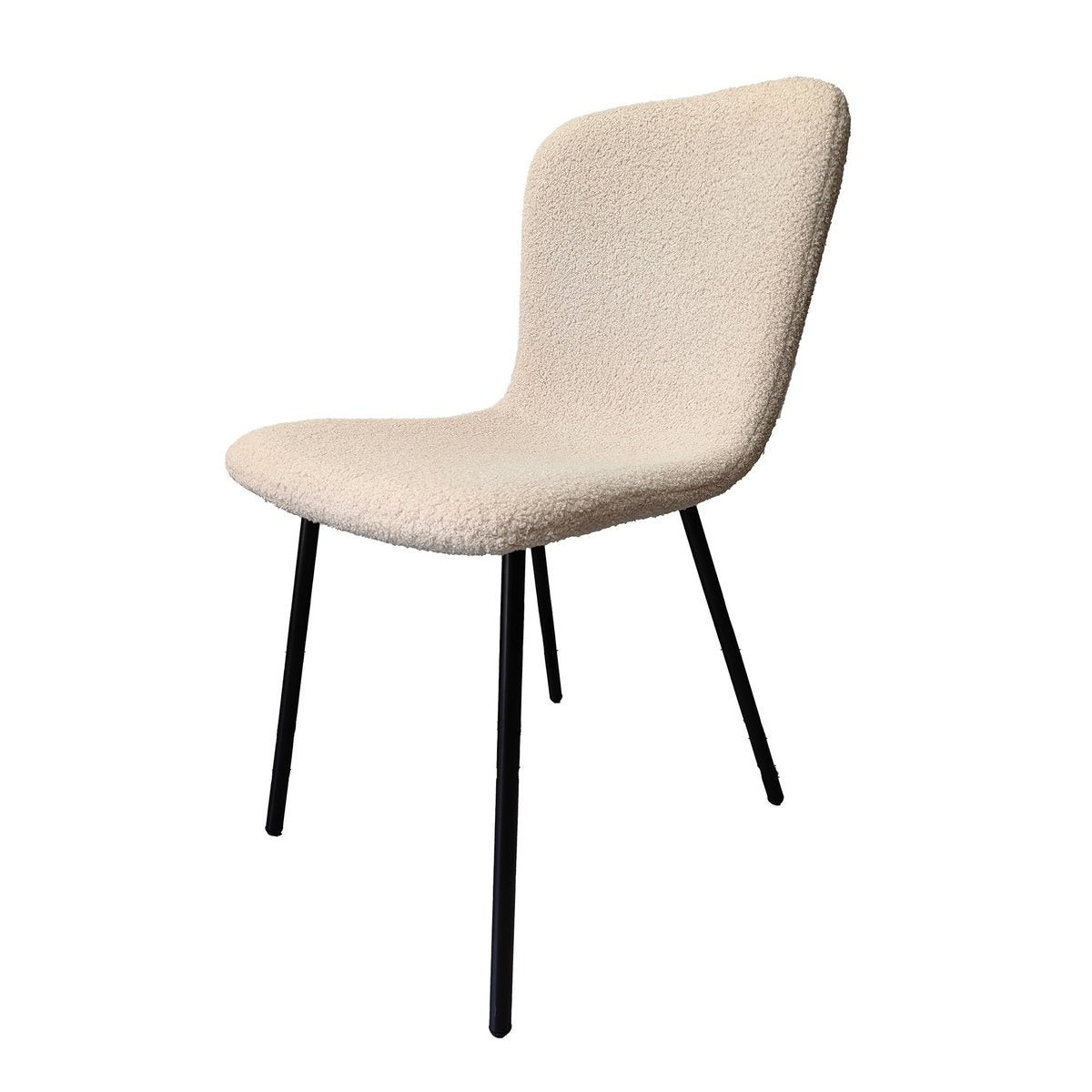 Bouclé look chair set of 4 beige