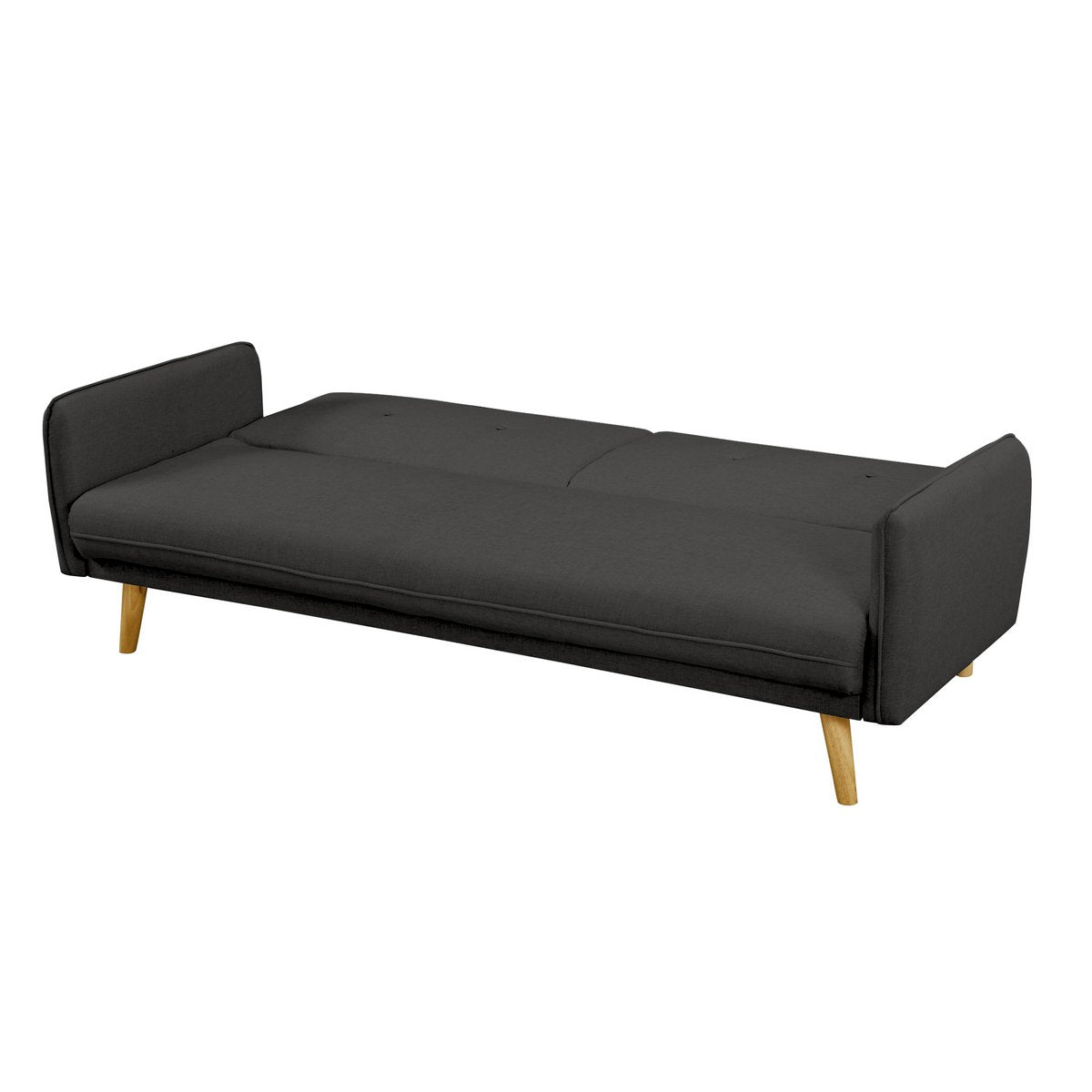 3-seater sofa textured fabric fine dark gray