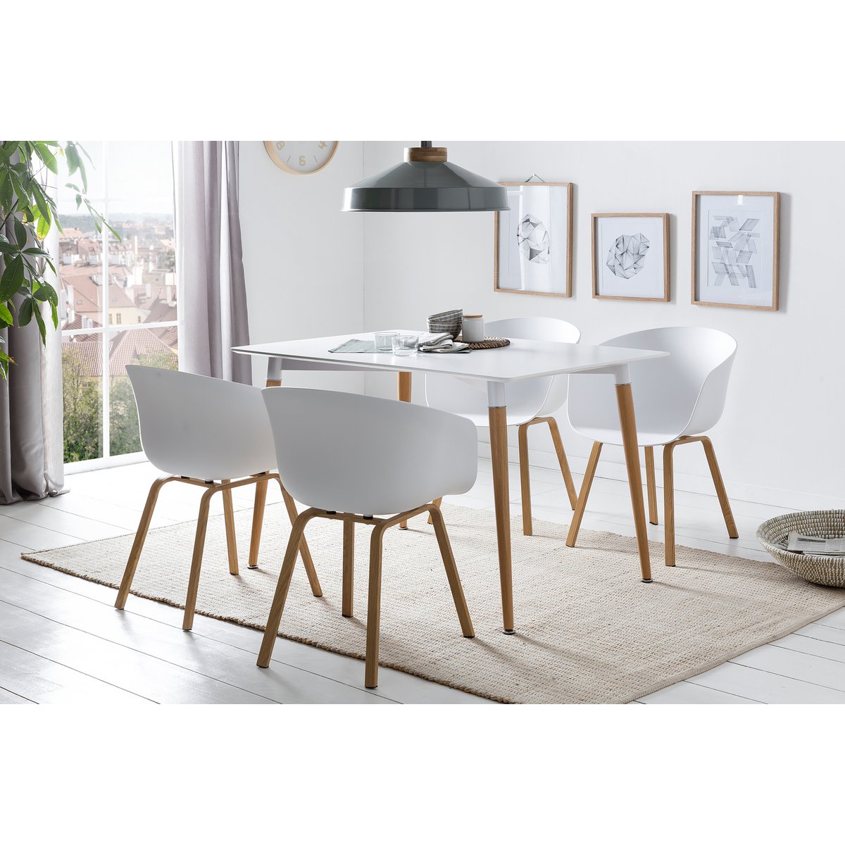 Dining room chair set of 2 white