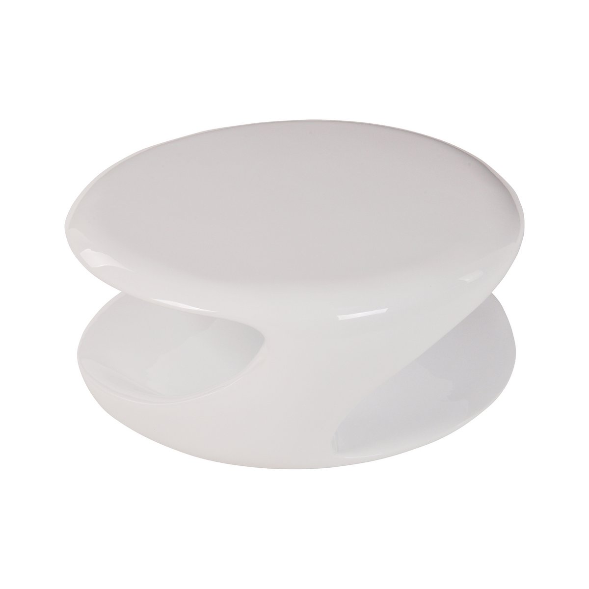 Coffee table 80x80x33 cm white fiberglass