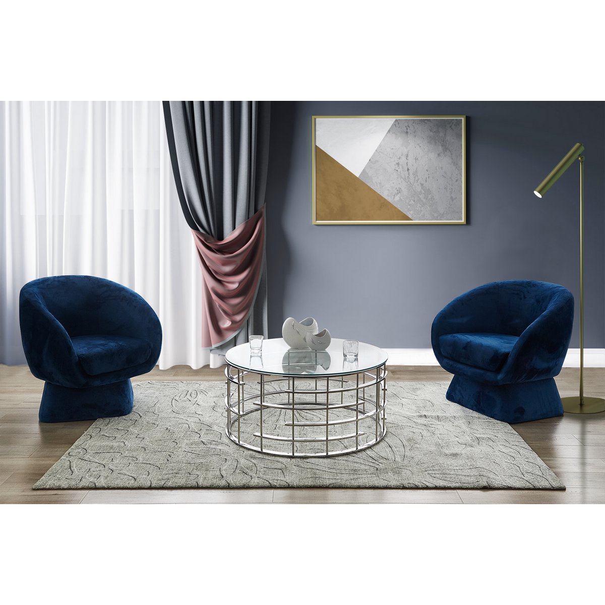 Couchtisch Silber Ø 90 cm