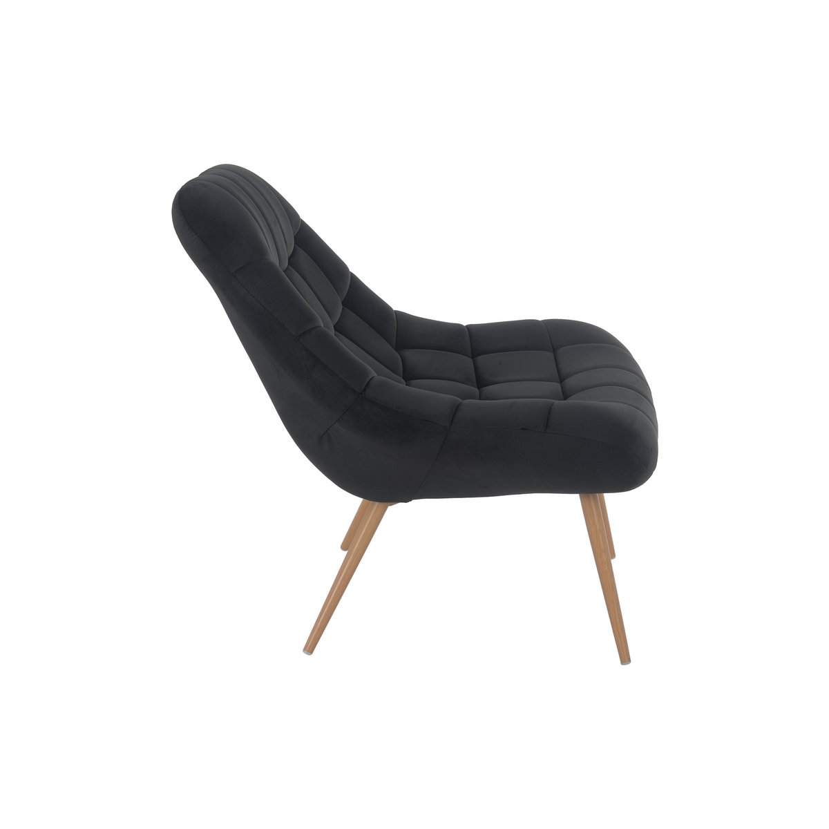 Armchair XXL velvet black metal wood look
