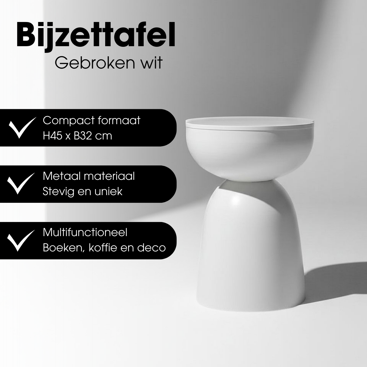 Elliott Beistelltisch Cremeweiß