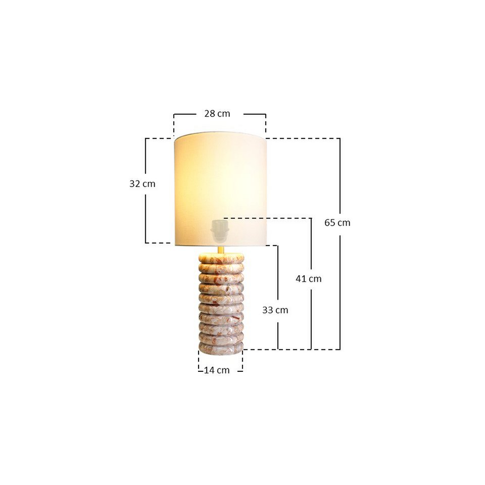 Table lamp marble/linen beige