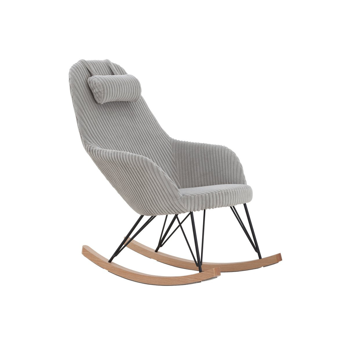 Rocking chair Gray textured fabric