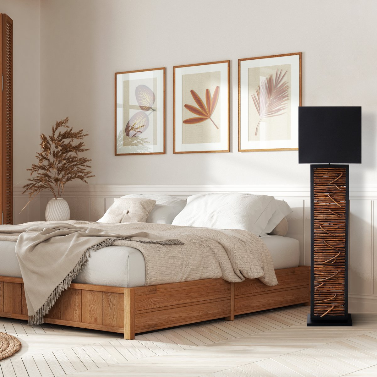 Floor lamp driftwood natural/black 163 cm