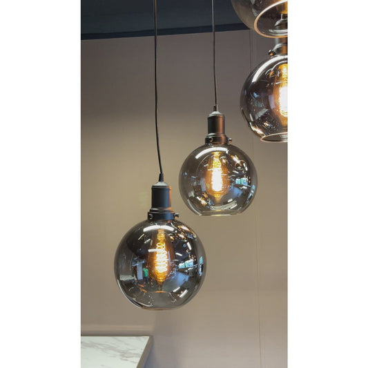 Hängelampe Rauchglas 5-flammig rund