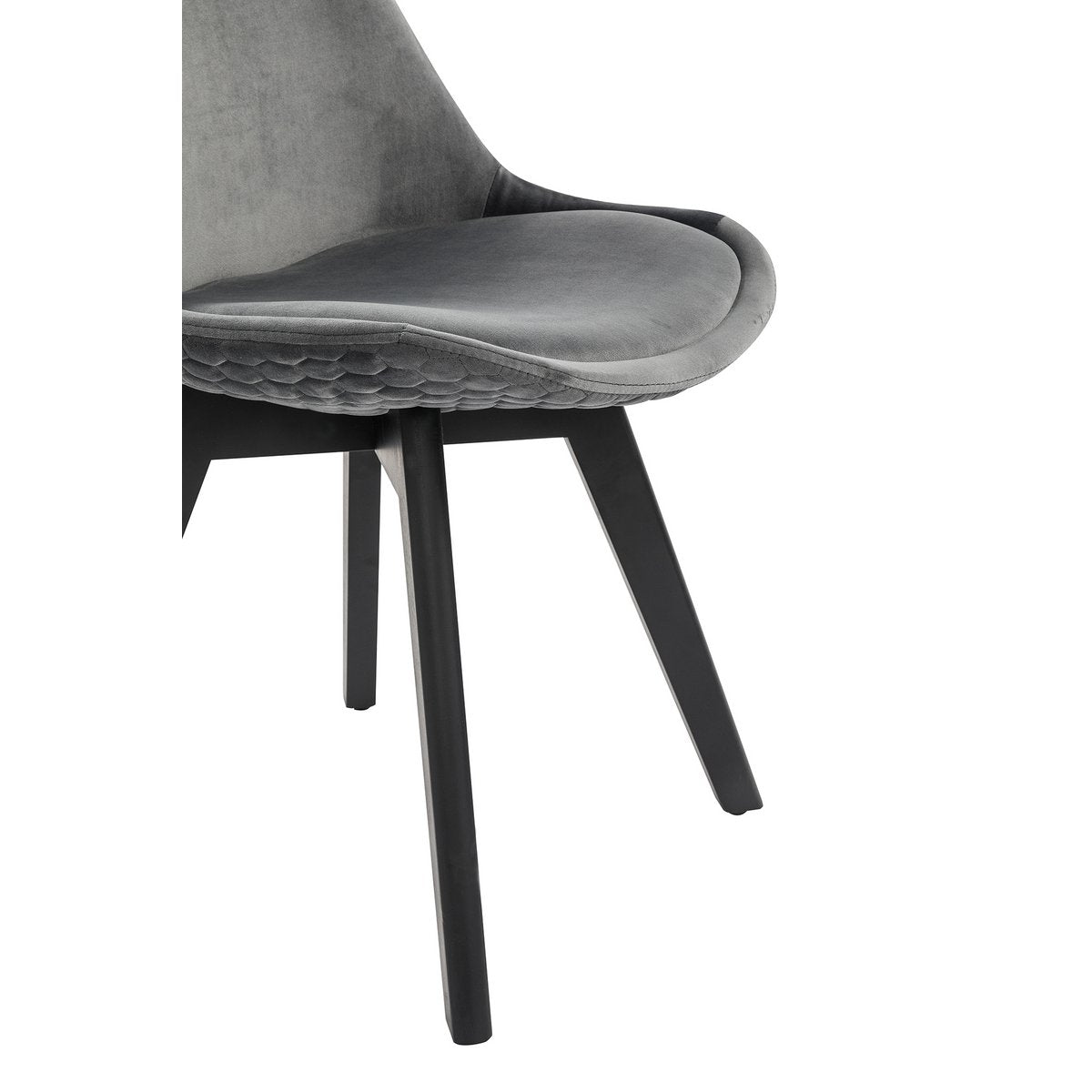 Dining room chair set of 2 gray velvet