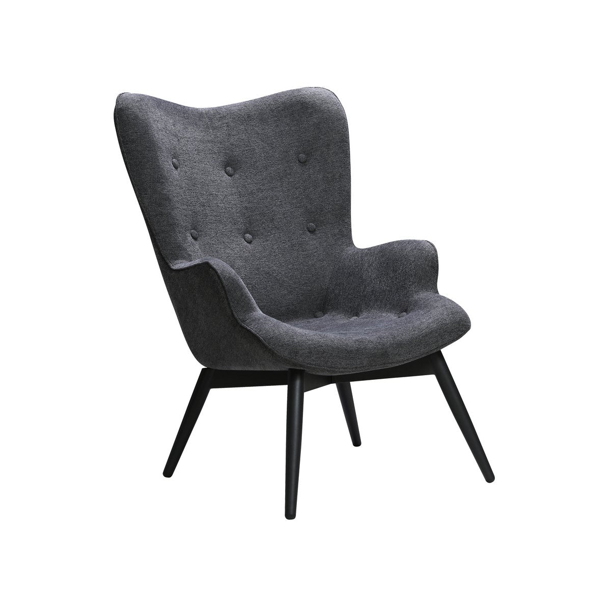 Armchair dark gray textured fabric
