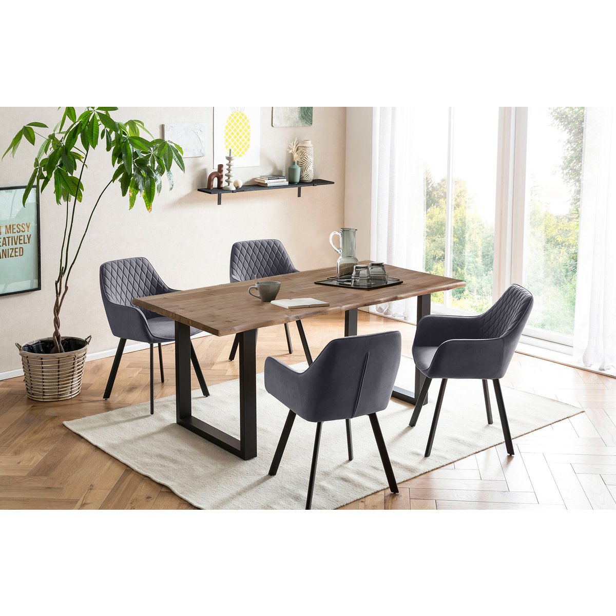 Dining group 5 pieces 180x90 cm