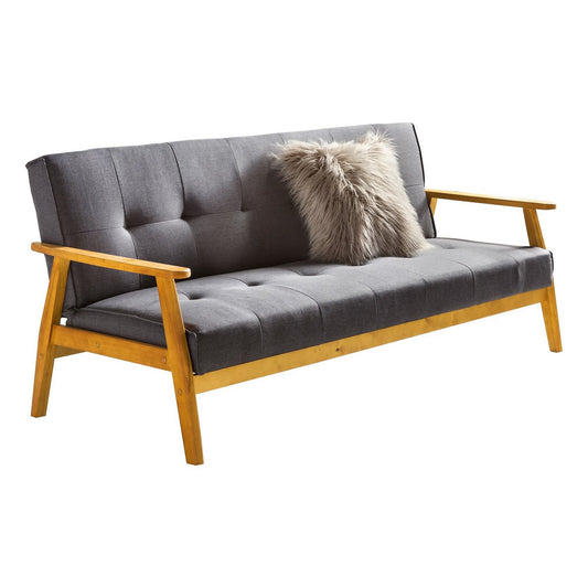Sofa bed 190x85x81 cm dark gray woven fabric