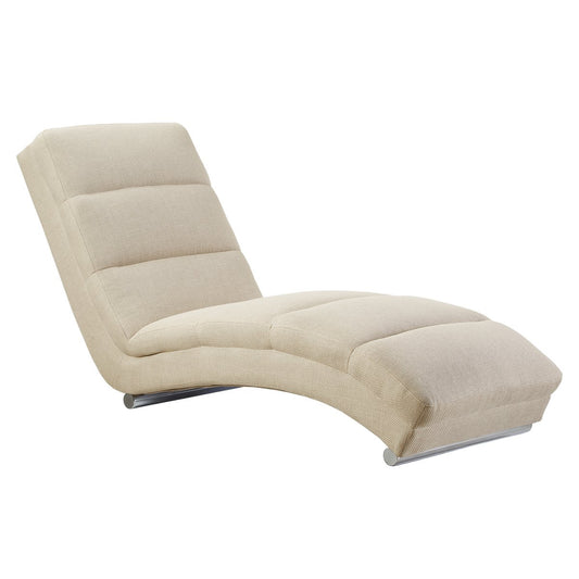 Chaise longue structured fabric beige