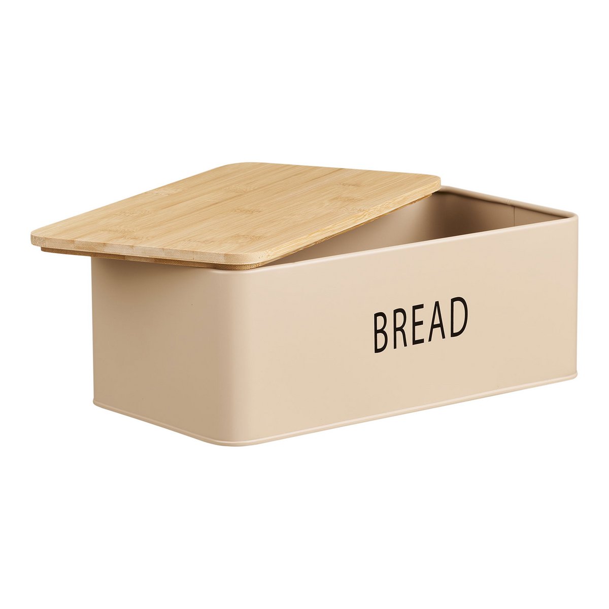 Tula Brotkasten mit 3 Dosen, Metall/Bambus, beige, 4er-Set