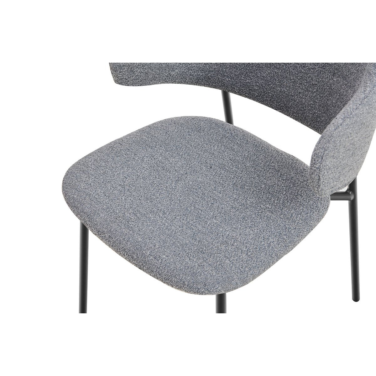 Bouclé armchair set of 2 dark gray