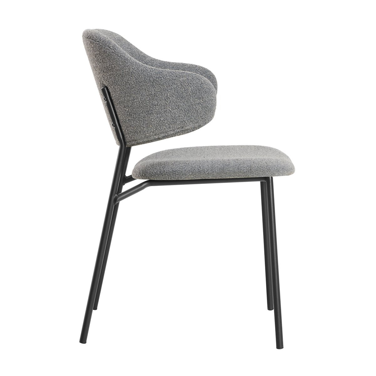Bouclé armchair set of 2 dark gray