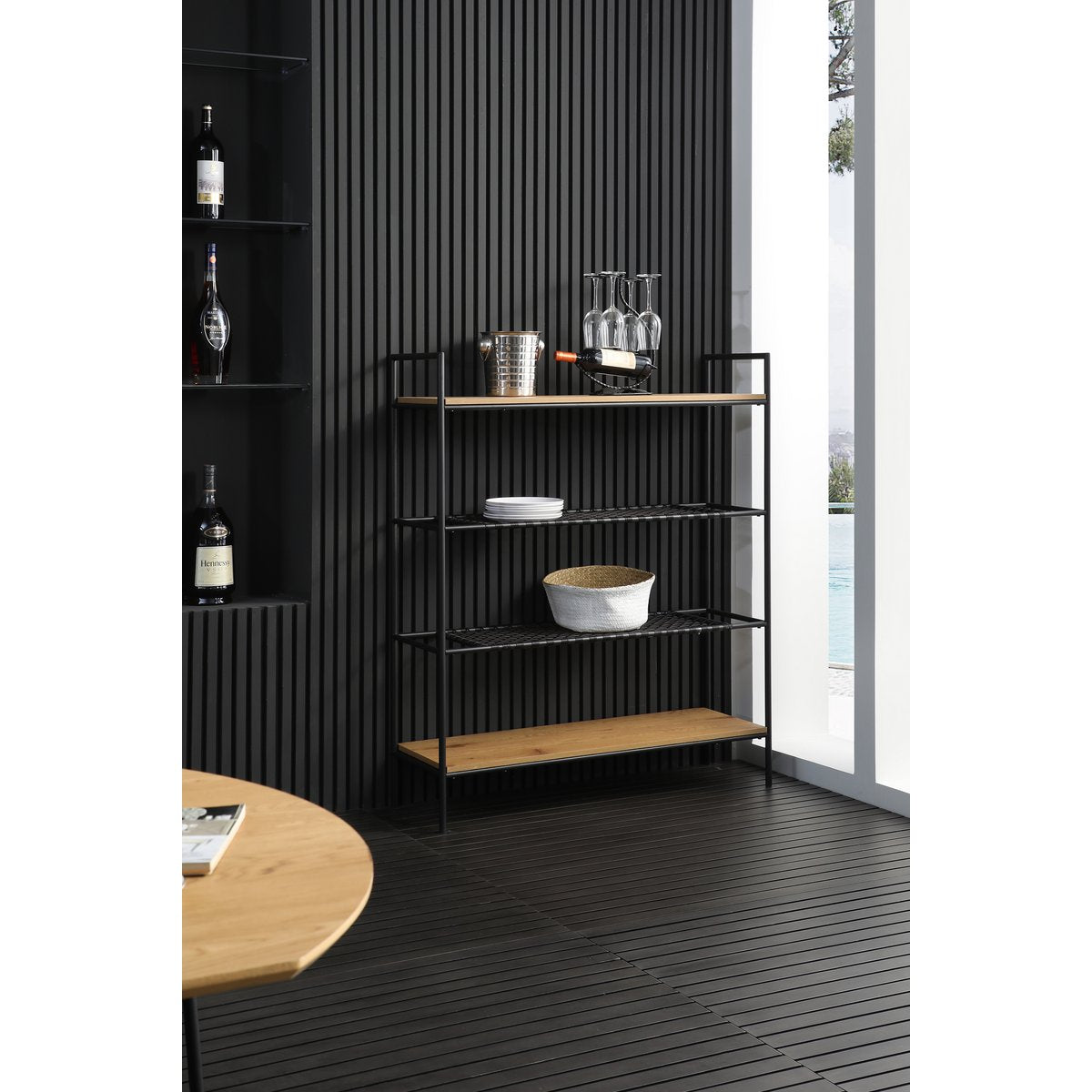 Bookcase natural/black