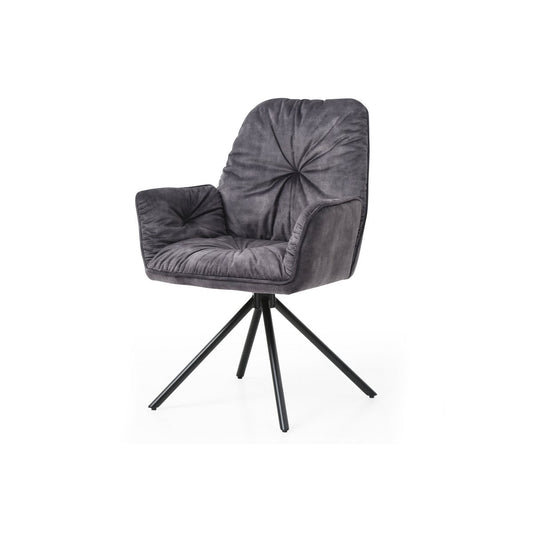Armchair with 360° swivel function, black
