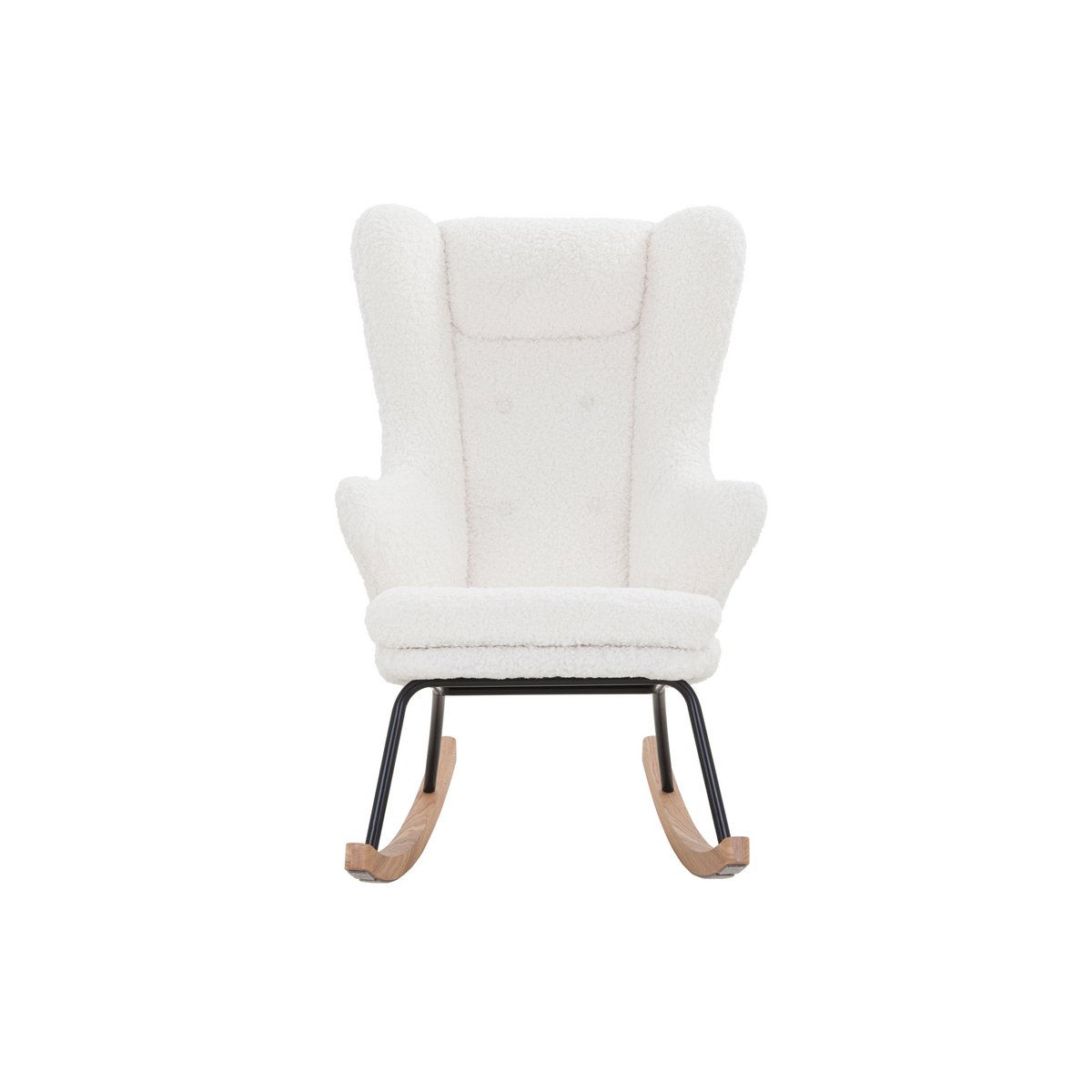 White teddy fur rocking chair