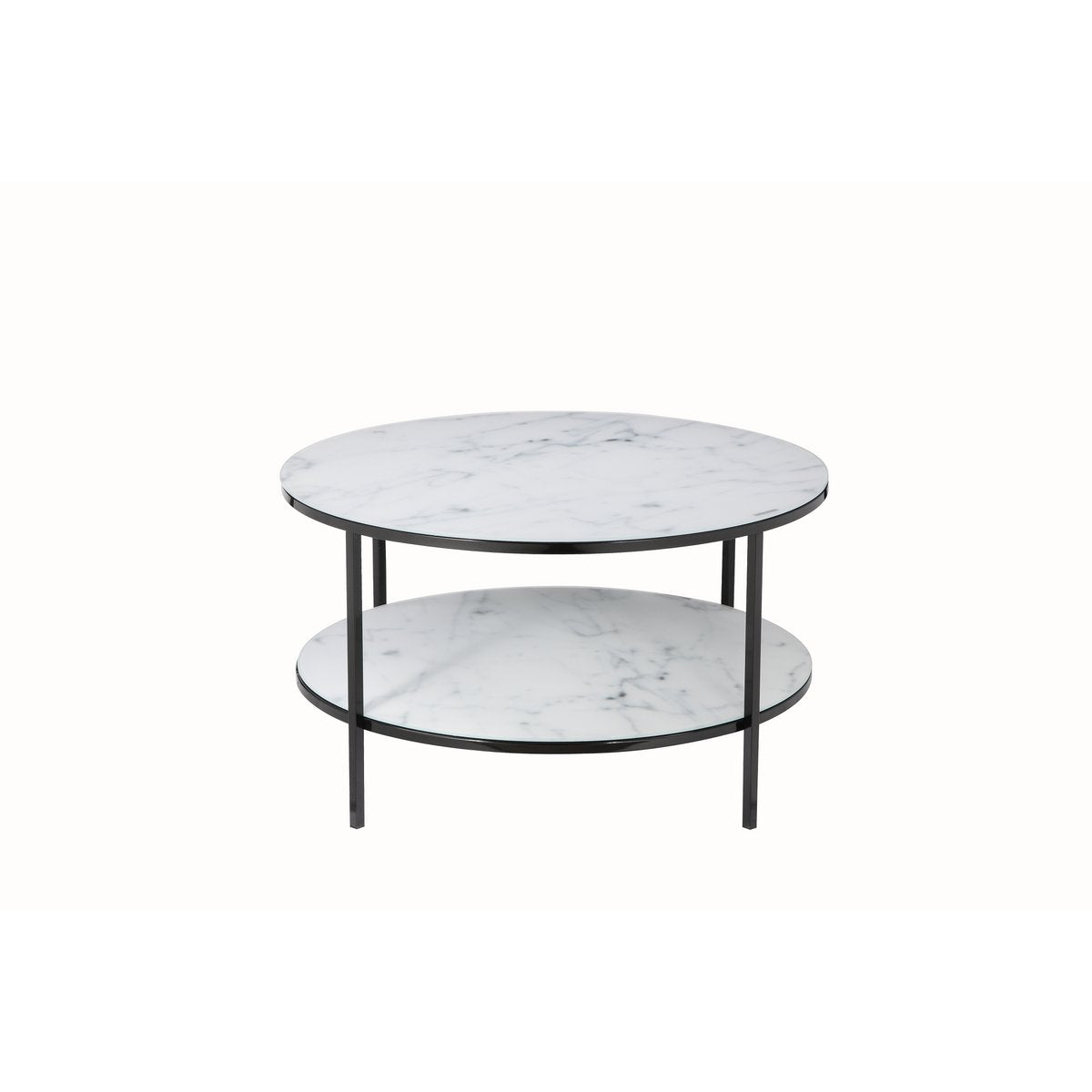 Coffee table with 2 shelves Ø 80 cm