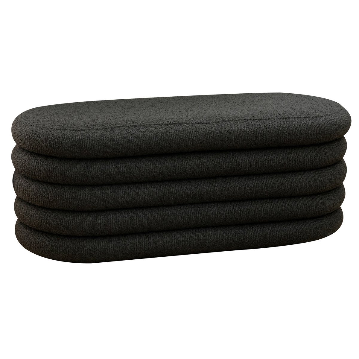 Bouclé Polsterhocker/Bettbank Anthrazit