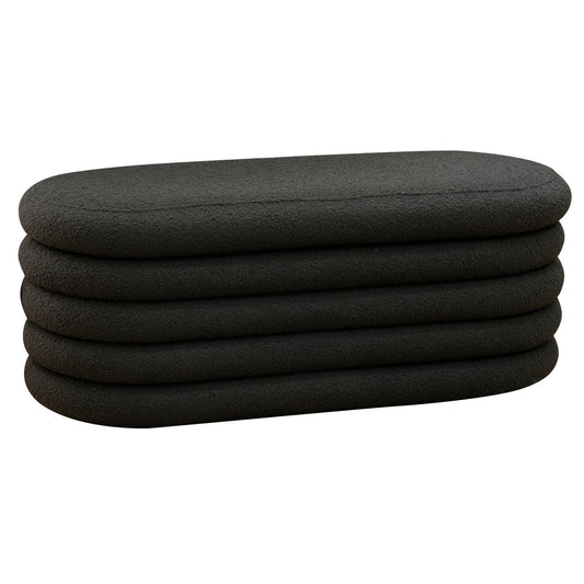 Bouclé Polsterhocker/Bettbank Anthrazit