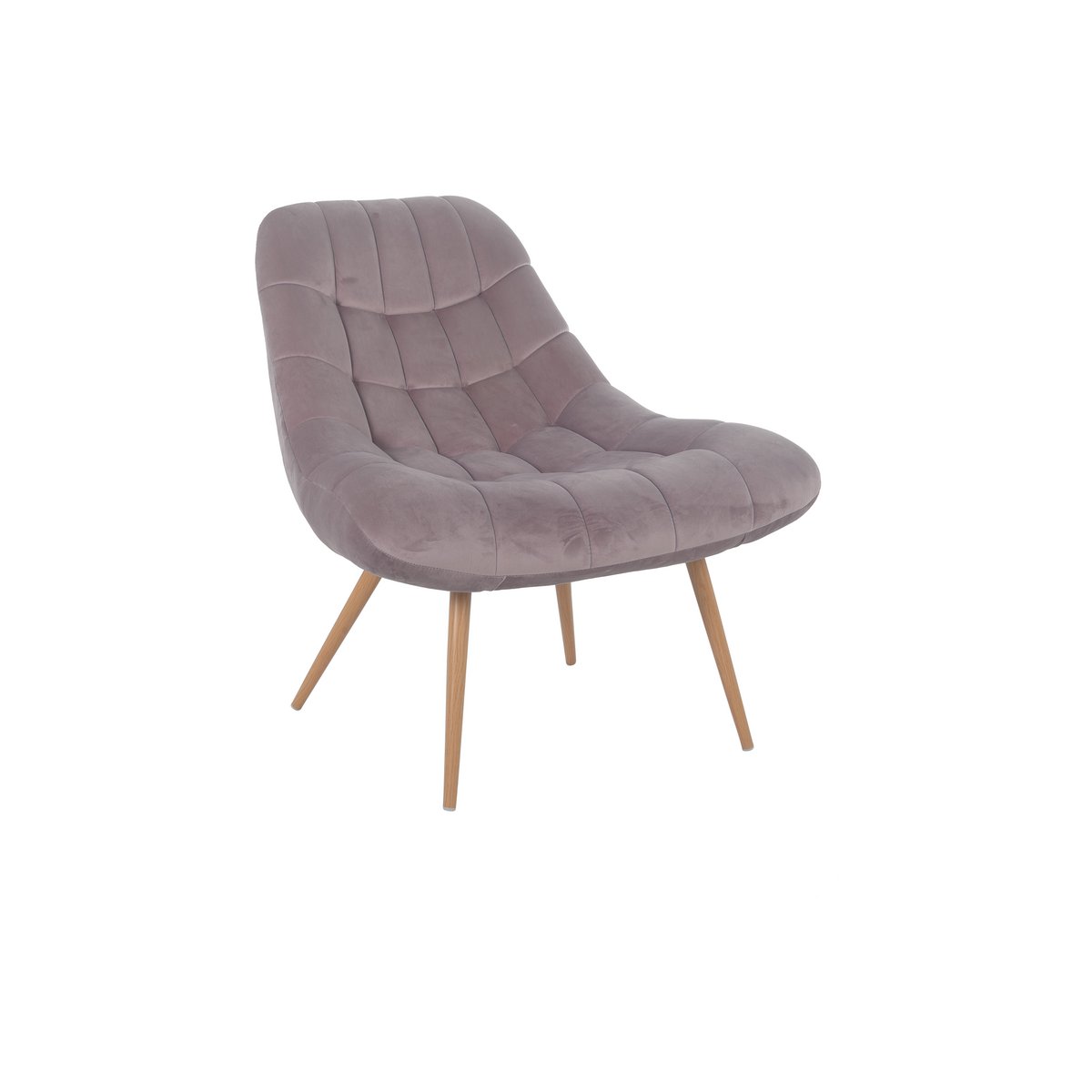 Armchair XXL velvet pink metal wood look