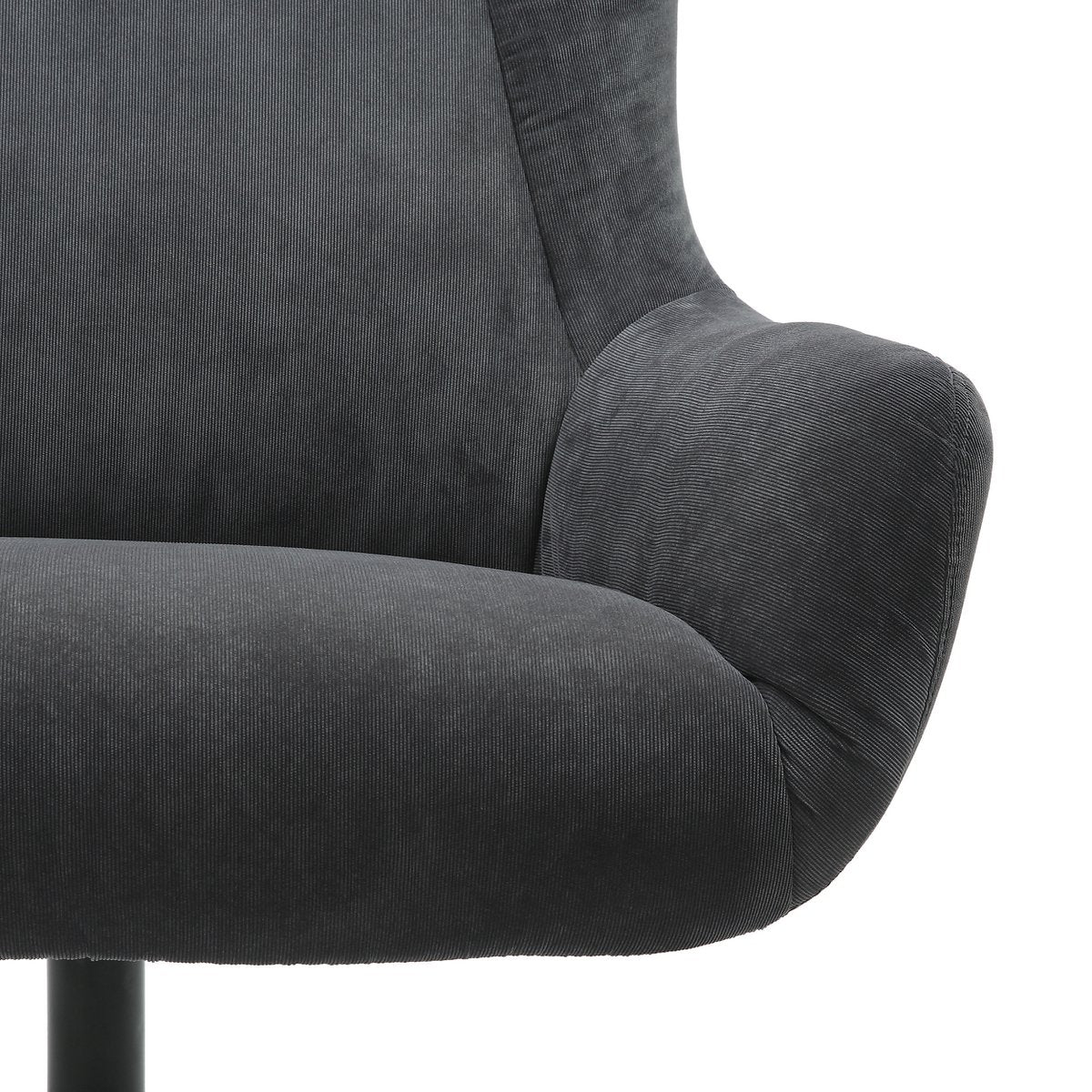 Sessel und Hocker Cordoptik Grau