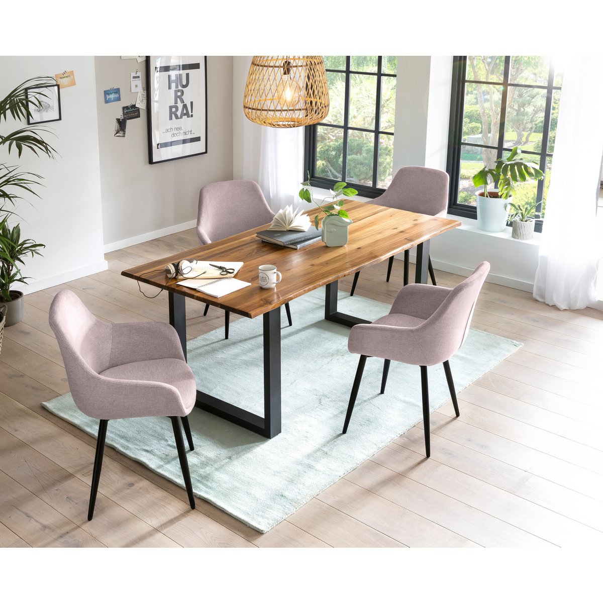 Dining group 5 pieces 160x85 cm