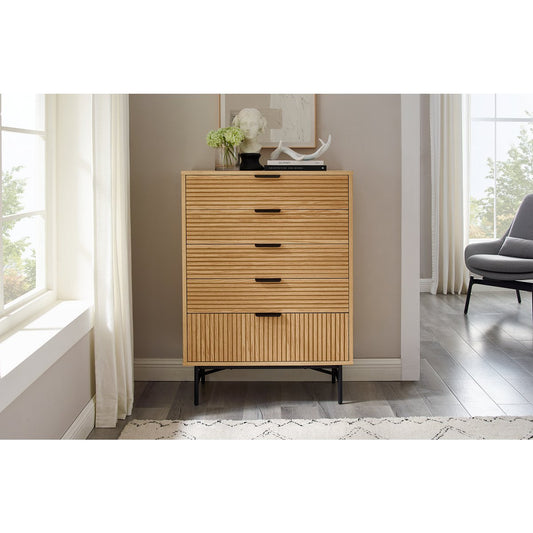 Kommode hoch 80 cm Eiche Echtholzfurnier