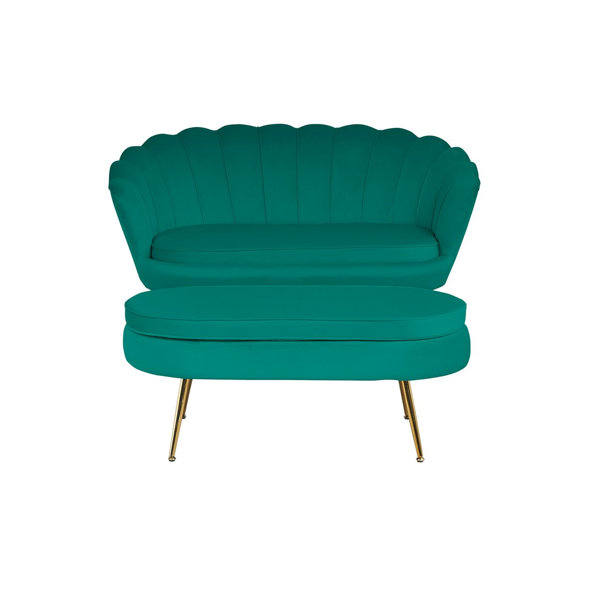Velvet Shell Sofa Green