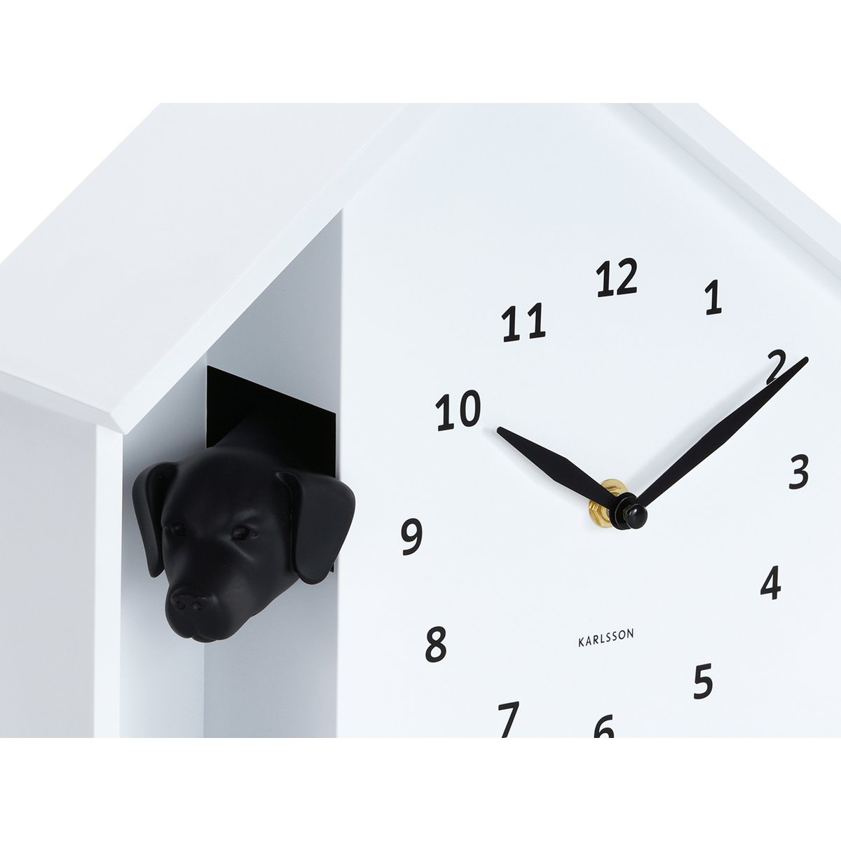 Wanduhr Spähender Hund