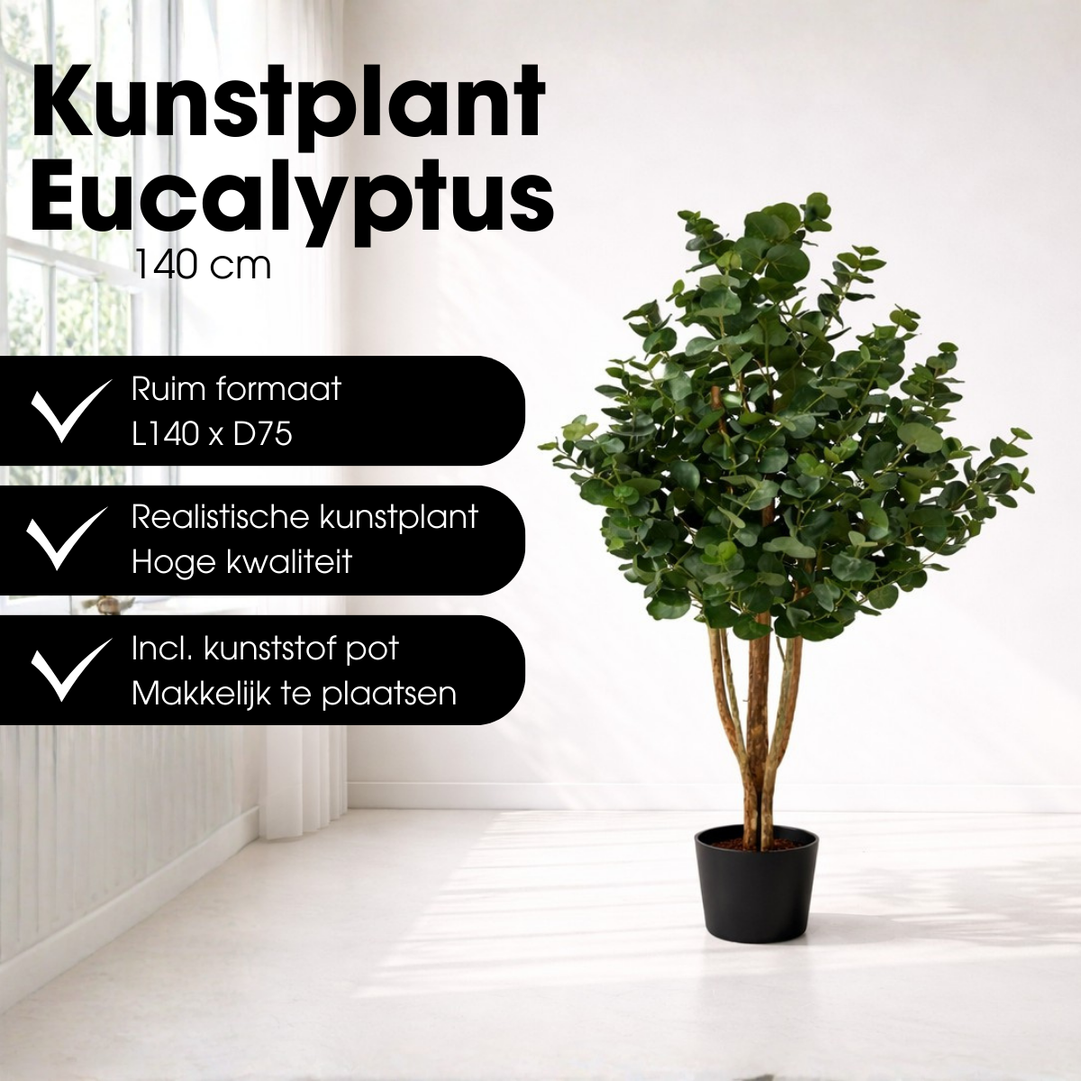 Künstliche Pflanze Eukalyptusbaum Grün
