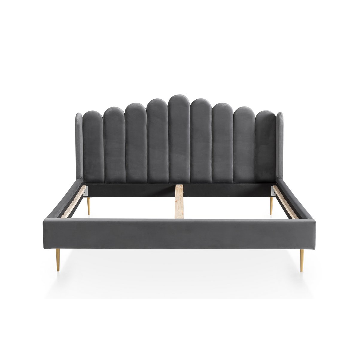 Velvet shell bed 180x200 cm