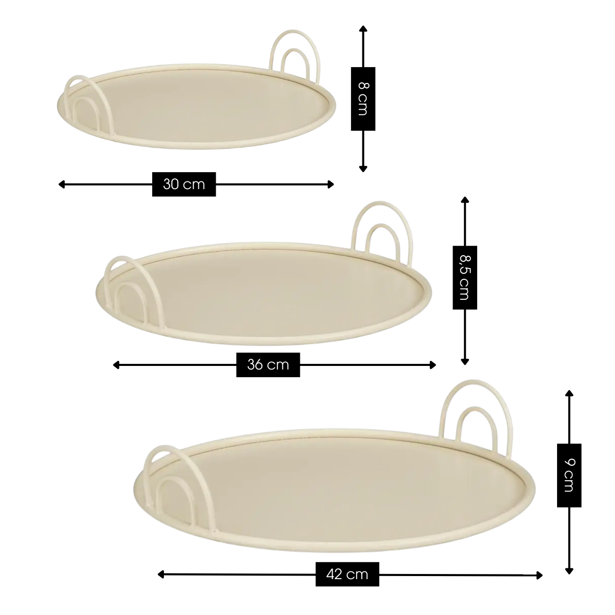 Tablett OffWhite Cremeweiß
