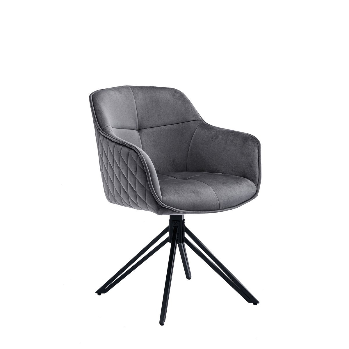 Armchair with honeycomb quilting gray