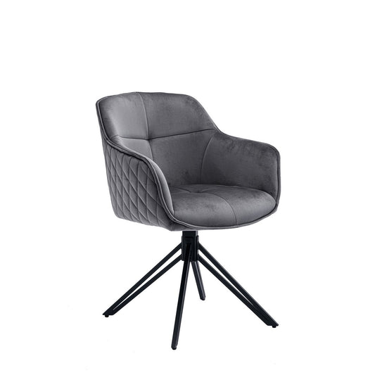Armchair with honeycomb quilting gray