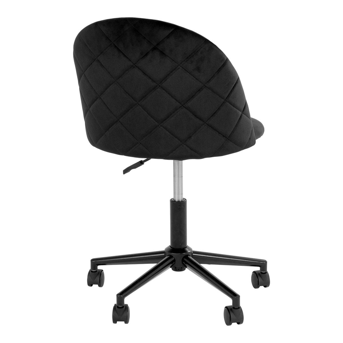 Geneve Bürostuhl – schwarzer Samt, schwarze Beine, 55 x 55 x 73 cm