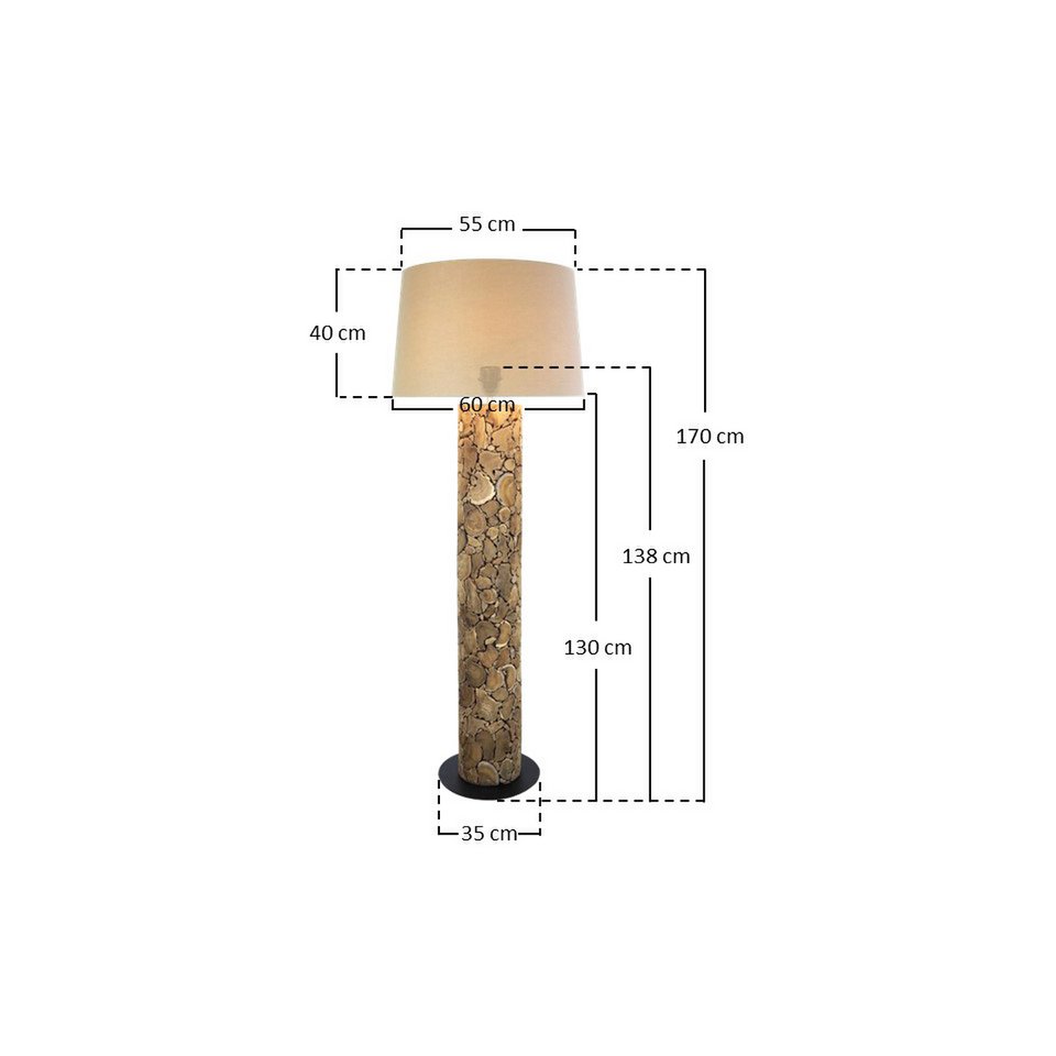 Floor lamp driftwood natural/white 170 cm