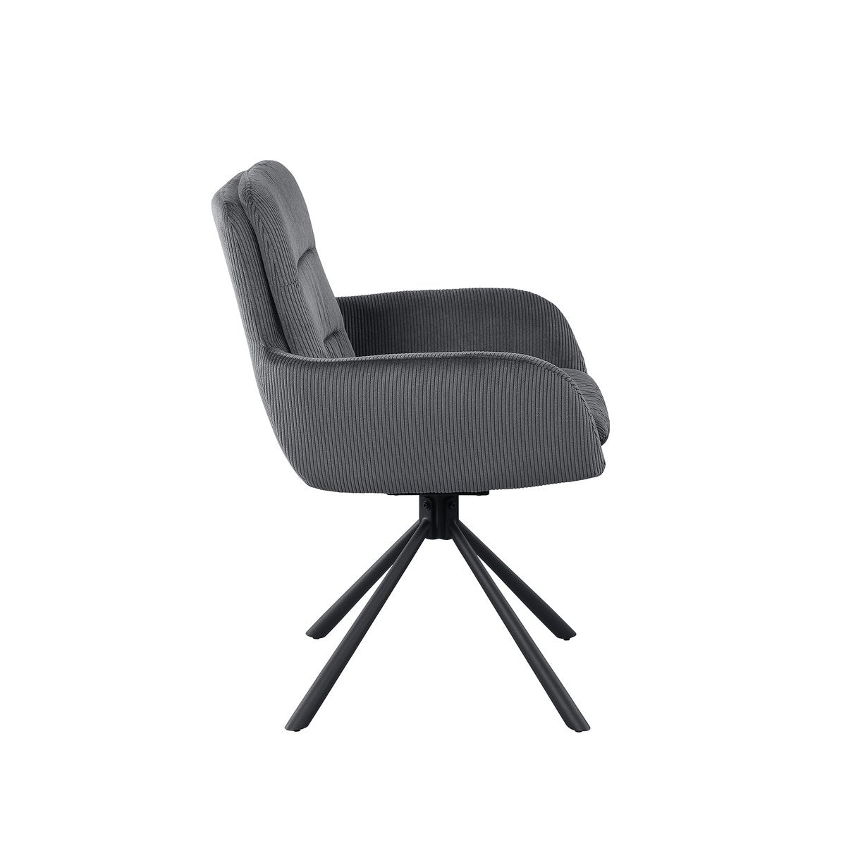 Armchair in corduroy look, dark gray
