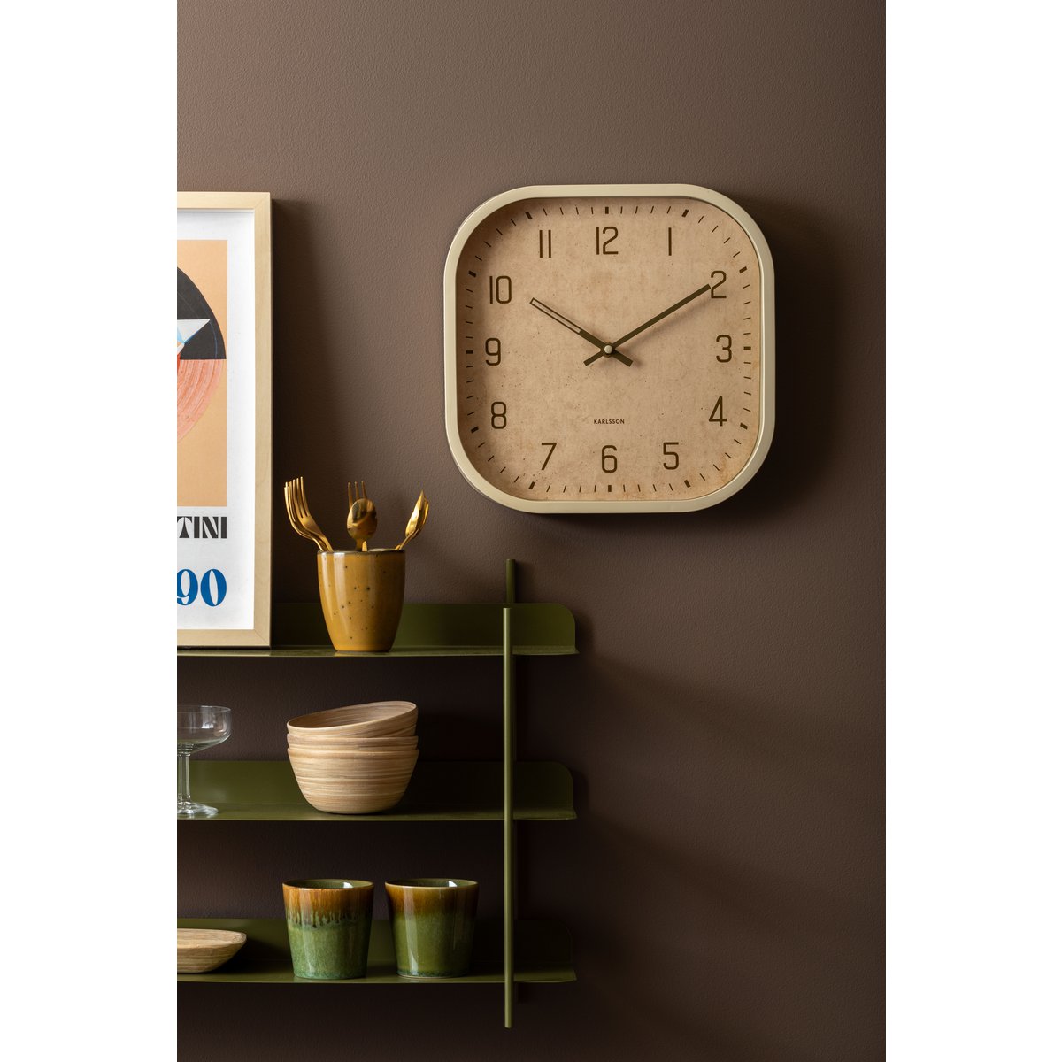 Quadratische Elementar-Wanduhr