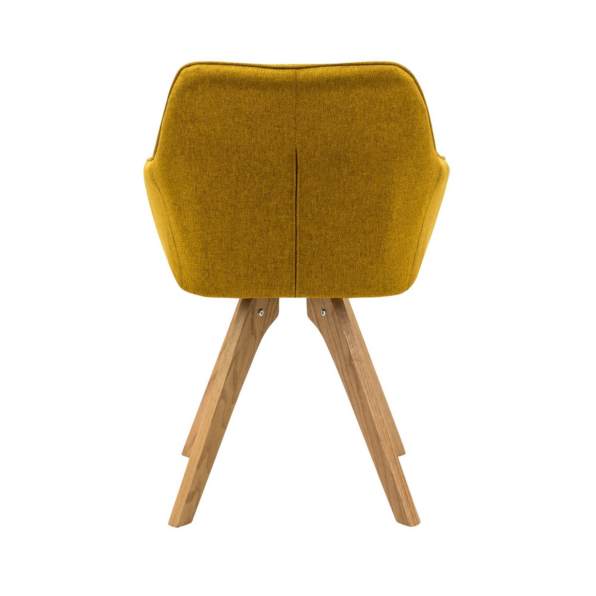 Armchair set of 2 curry yellow textile